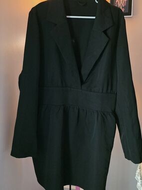 PrettyLittleThing Black Classic Blazer Dress Sz 18